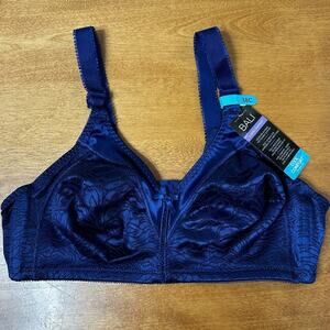 Bali Classic Support Bra Size 38C Navy Blue Sexy Lace Cool Comfort Feminine Bow